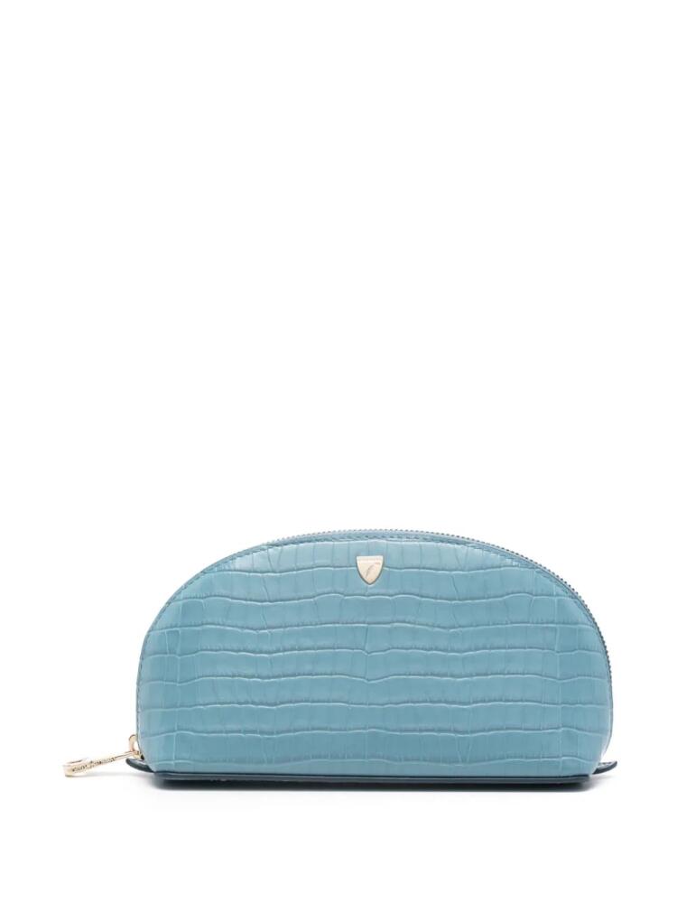 Aspinal Of London small leather make up bag - Blue Cover