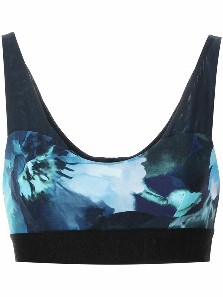 Marchesa abstract-pattern watercolour sports-bra - Blue Cover