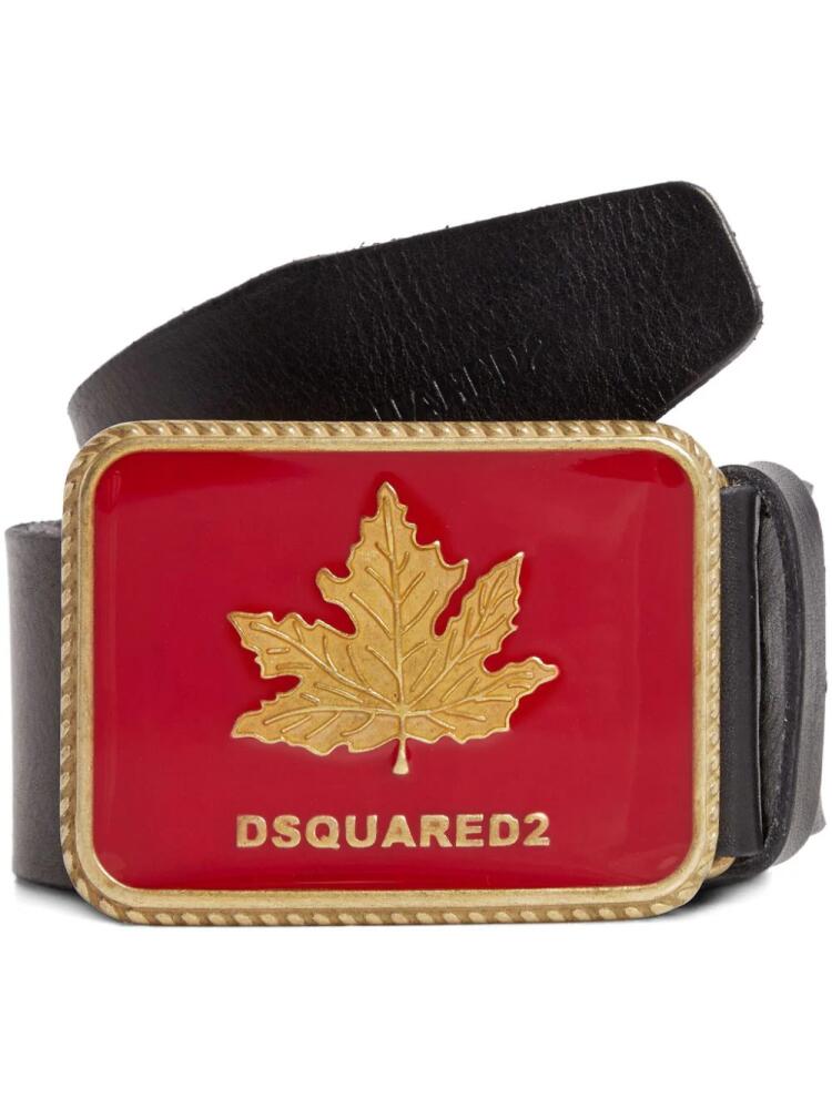 DSQUARED2 logo-buckle leather belt - Black Cover