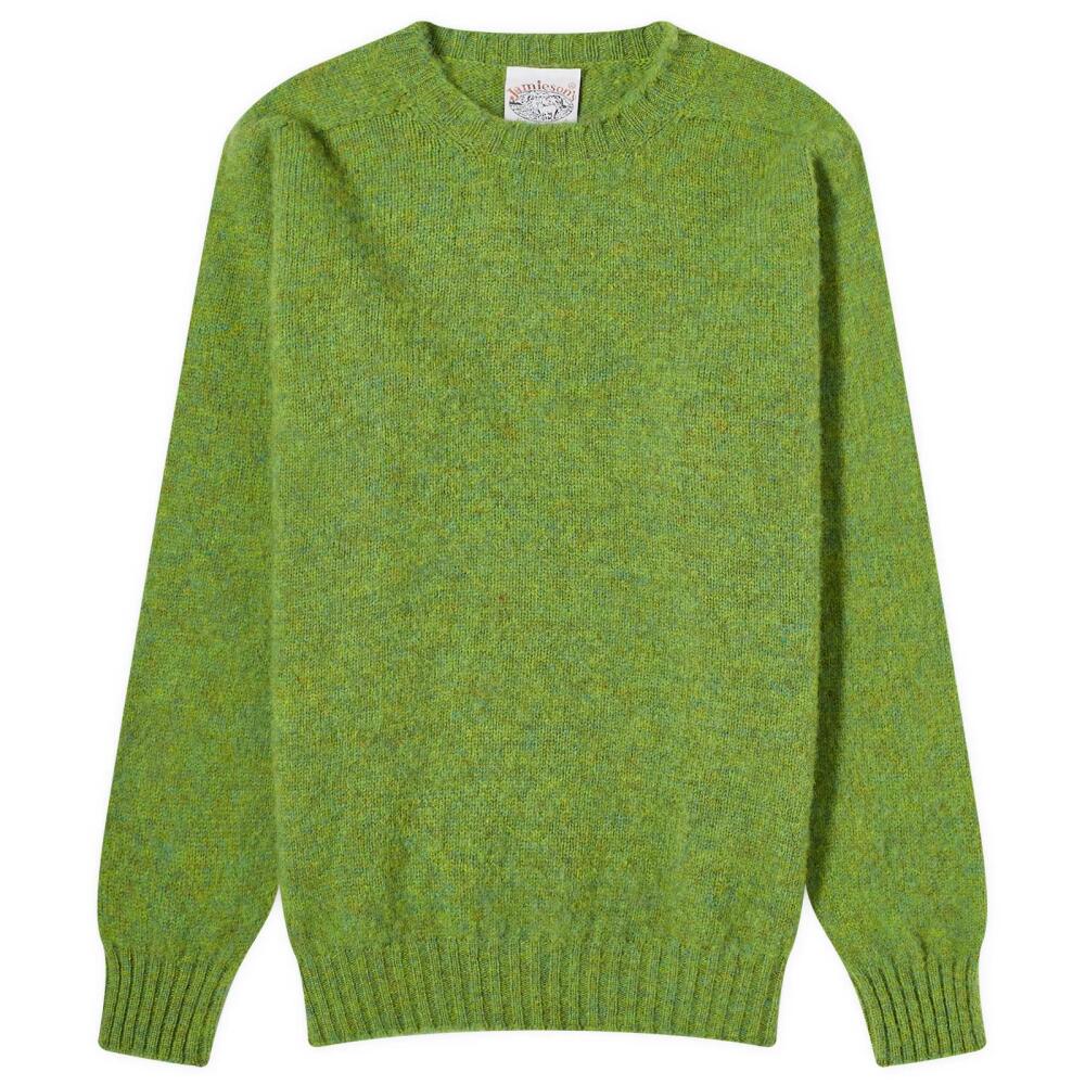 Jamieson's of Shetland Men's Brushed Crew Knit in Leprechaun Cover