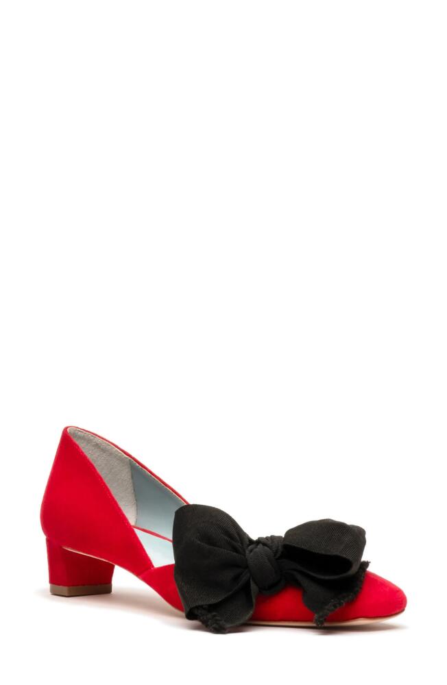 Frances Valentine McCall Grace Bow Velvet Pump in Red Cover