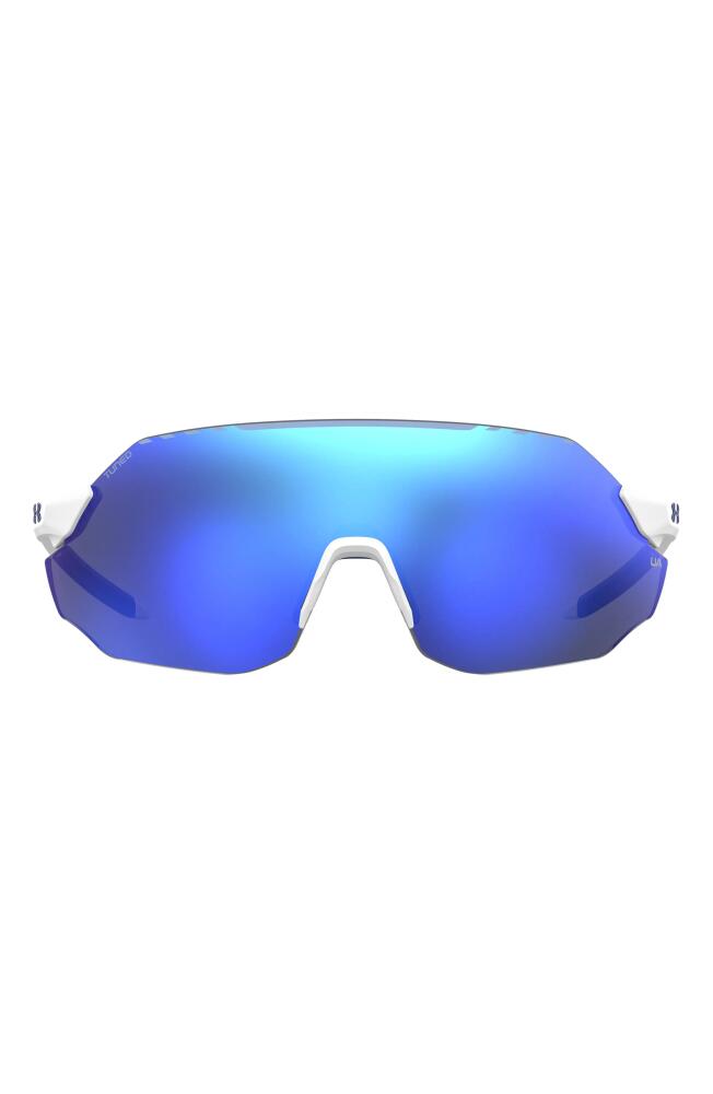 Under Armour Halftime 99mm Shield Sport Sunglasses in White Blue /Blue Ml Ol Cover