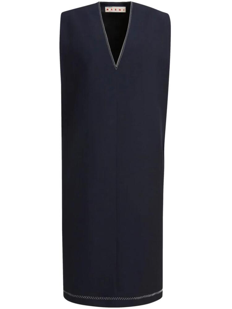 Marni virgin-wool shift dress - Blue Cover