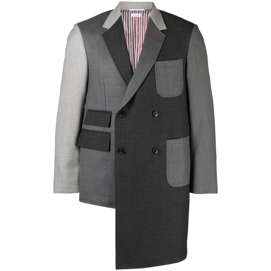 Thom Browne Mens Dark Grey Funmix Twill Sport Coat Cover