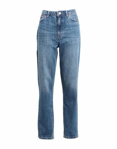 Topshop Woman Jeans Blue Cotton Cover