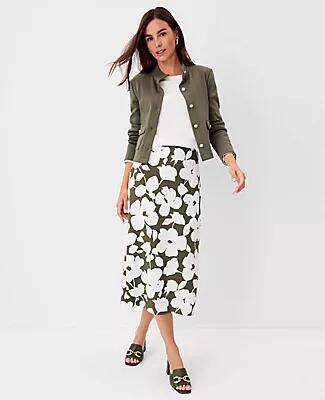 Ann Taylor Petite Floral Midi Skirt Cover