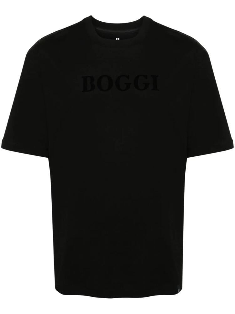 Boggi Milano flocked-logo cotton T-shirt - Black Cover