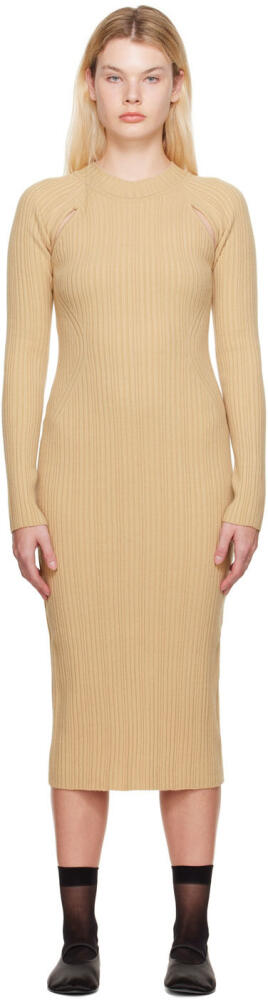 LVIR Beige Cutout Midi Dress Cover