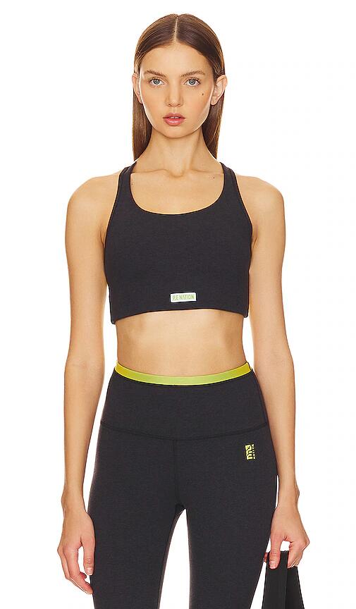 P.E Nation Orbital Sports Bra in Charcoal Cover