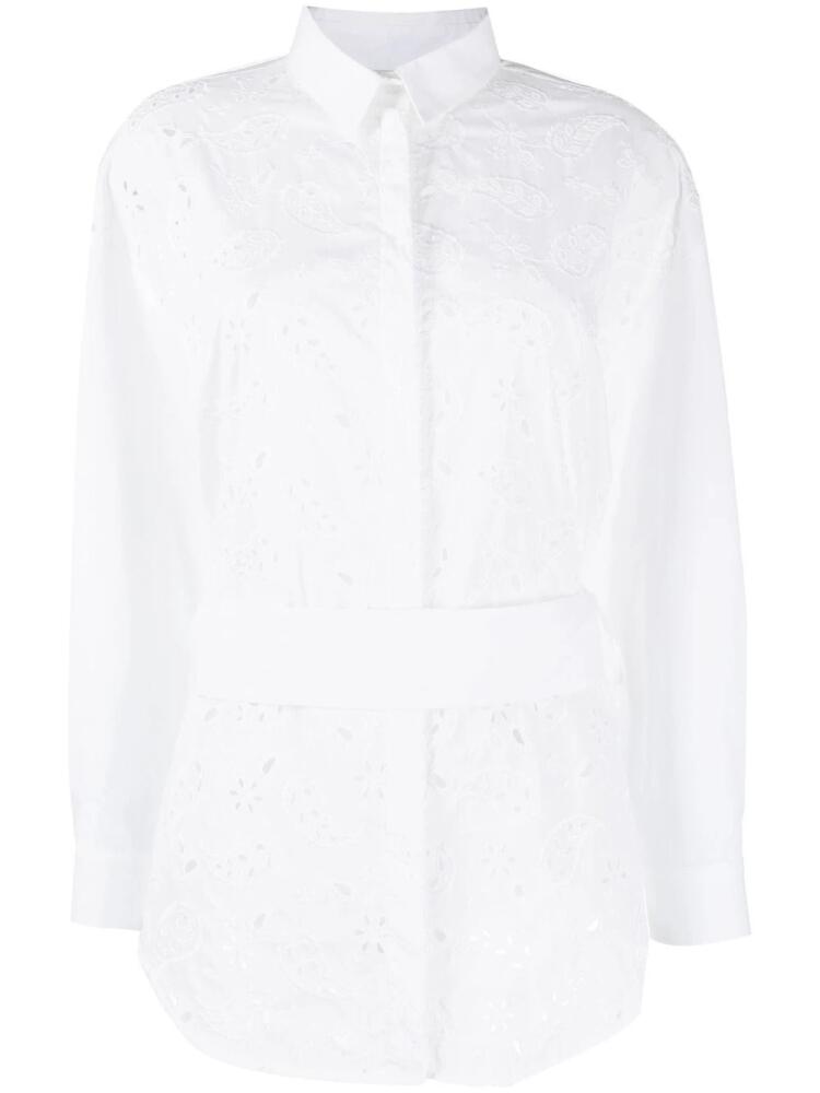 Fabiana Filippi perforated belted-waist shirt - White Cover