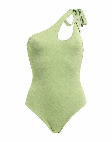 Circus Hotel Woman One-piece swimsuit Acid green Viscose, Polyester, Polyamide, Elastane Cover