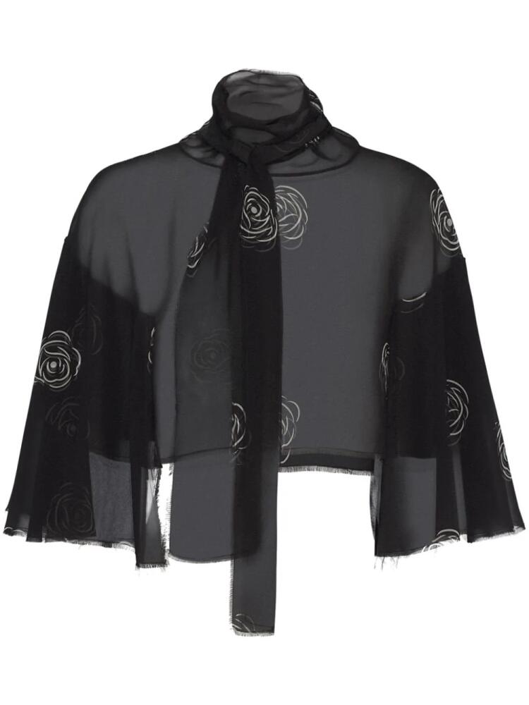 Prada dot-print georgette top - Black Cover