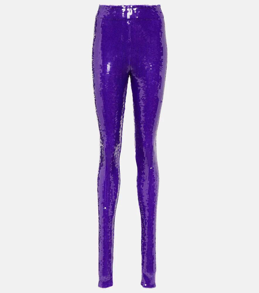 LaQuan Smith Sequined high-rise leggings Cover