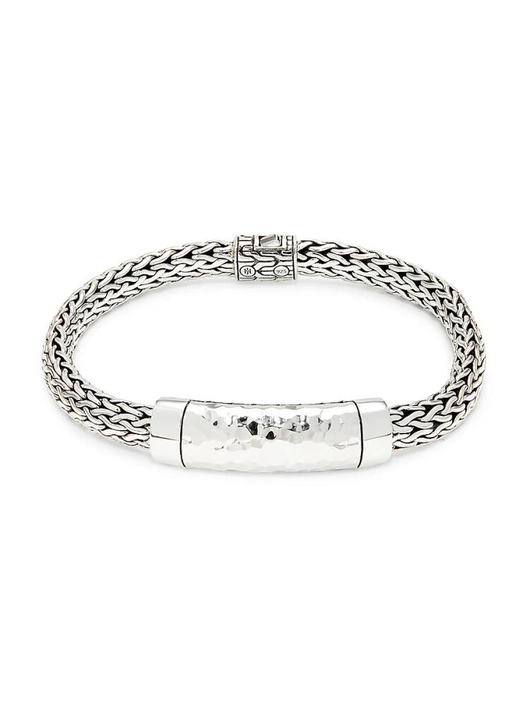 John Hardy Men's Sterling Silver Hammered Bar Chain Bracelet Cover