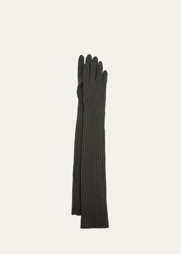 Dries Van Noten Men's Musk Long Knitted Wool Gloves Cover