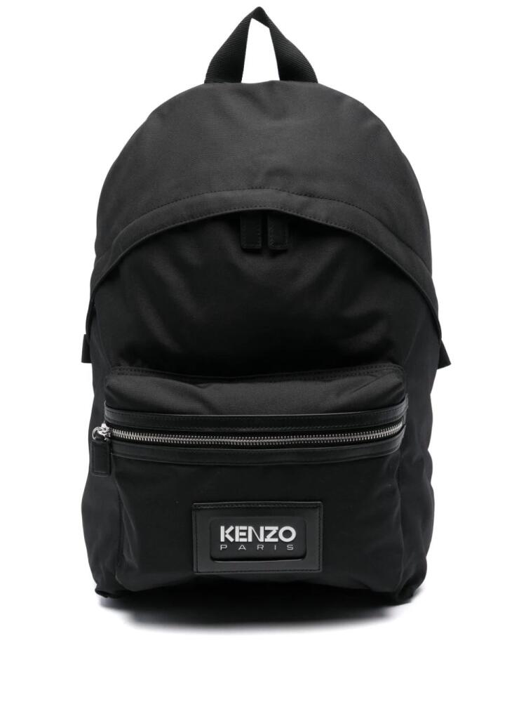 Kenzo logo-patch canvas backpack - Black Cover