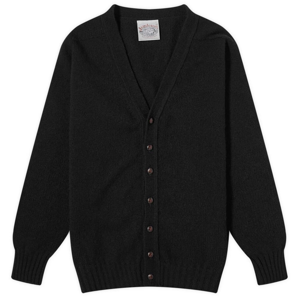 Jamieson's of Shetland Men's V-Neck Cardigan in Black Cover