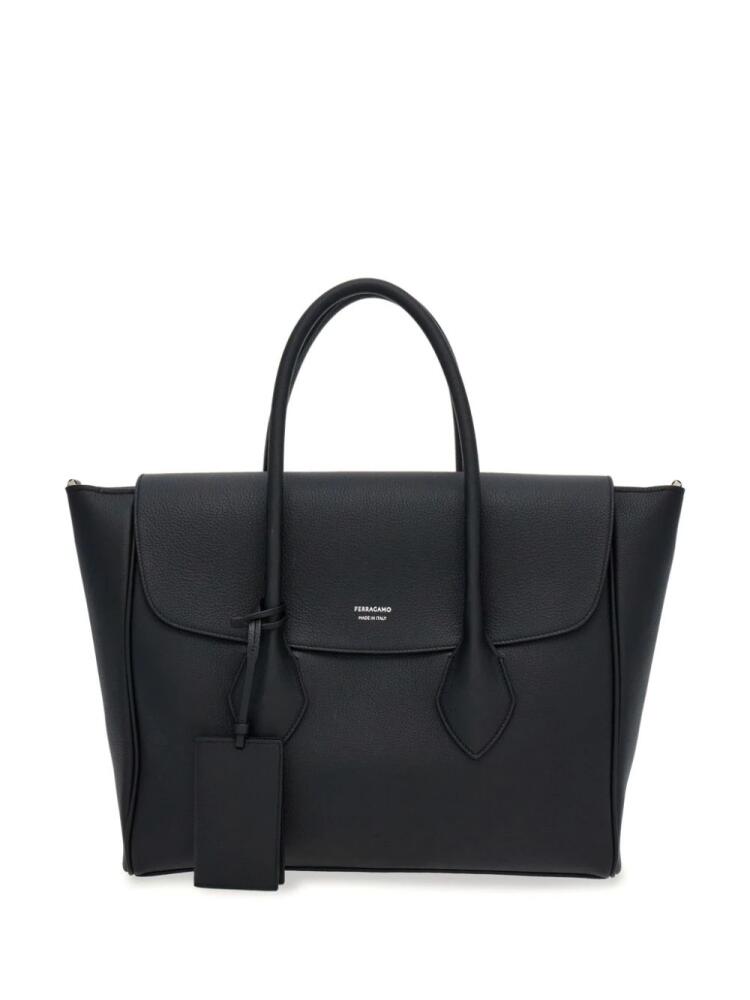 Ferragamo East-West leather tote bag - Black Cover