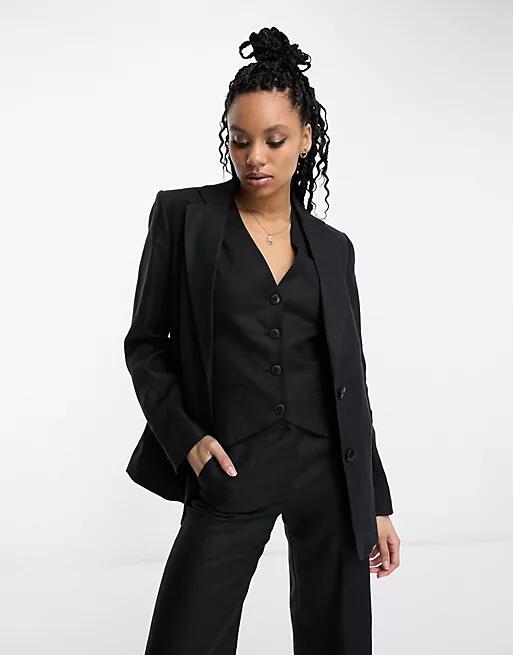 & Other Stories linen blazer in black Cover