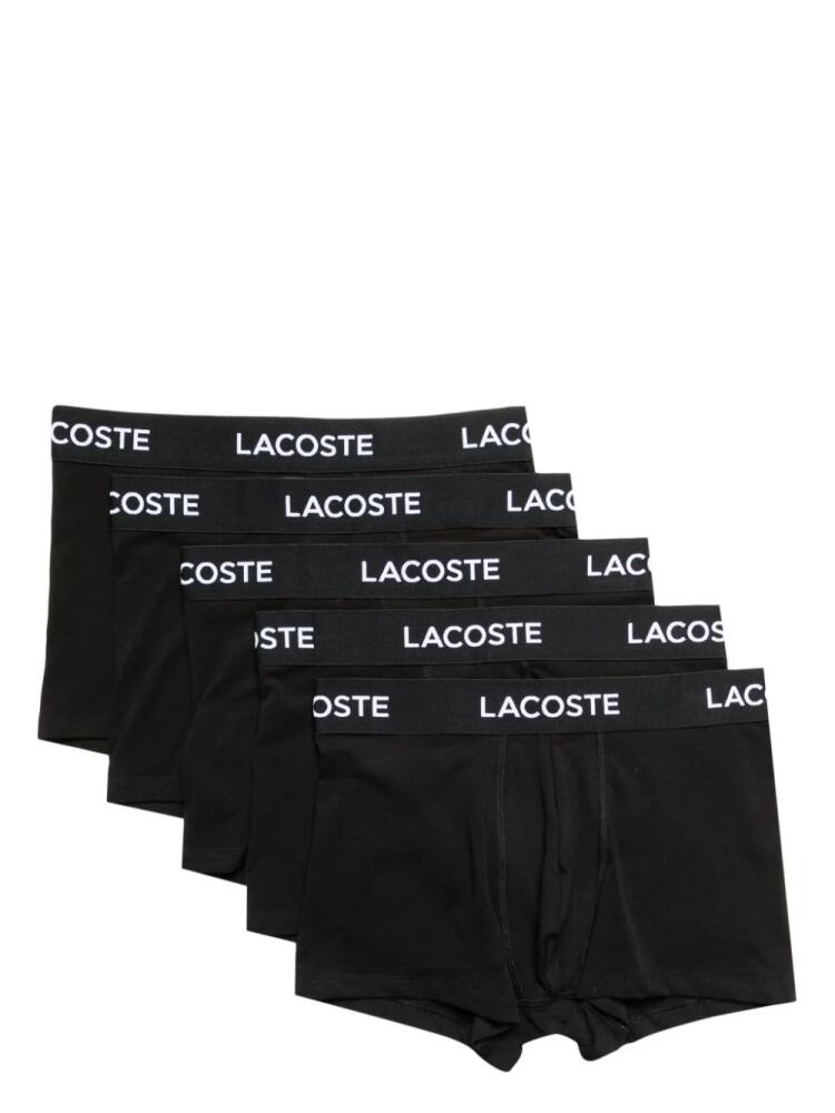 Lacoste logo-print cotton boxers (set of five) - Black Cover