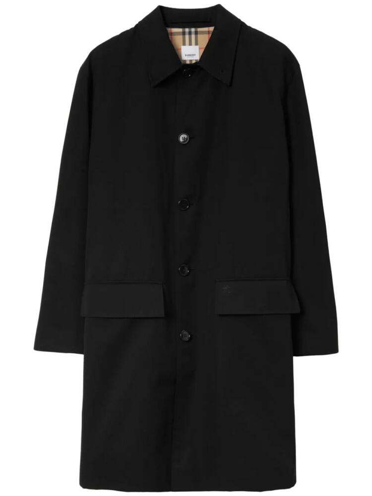 Burberry single-breasted gabardine coat - Black Cover