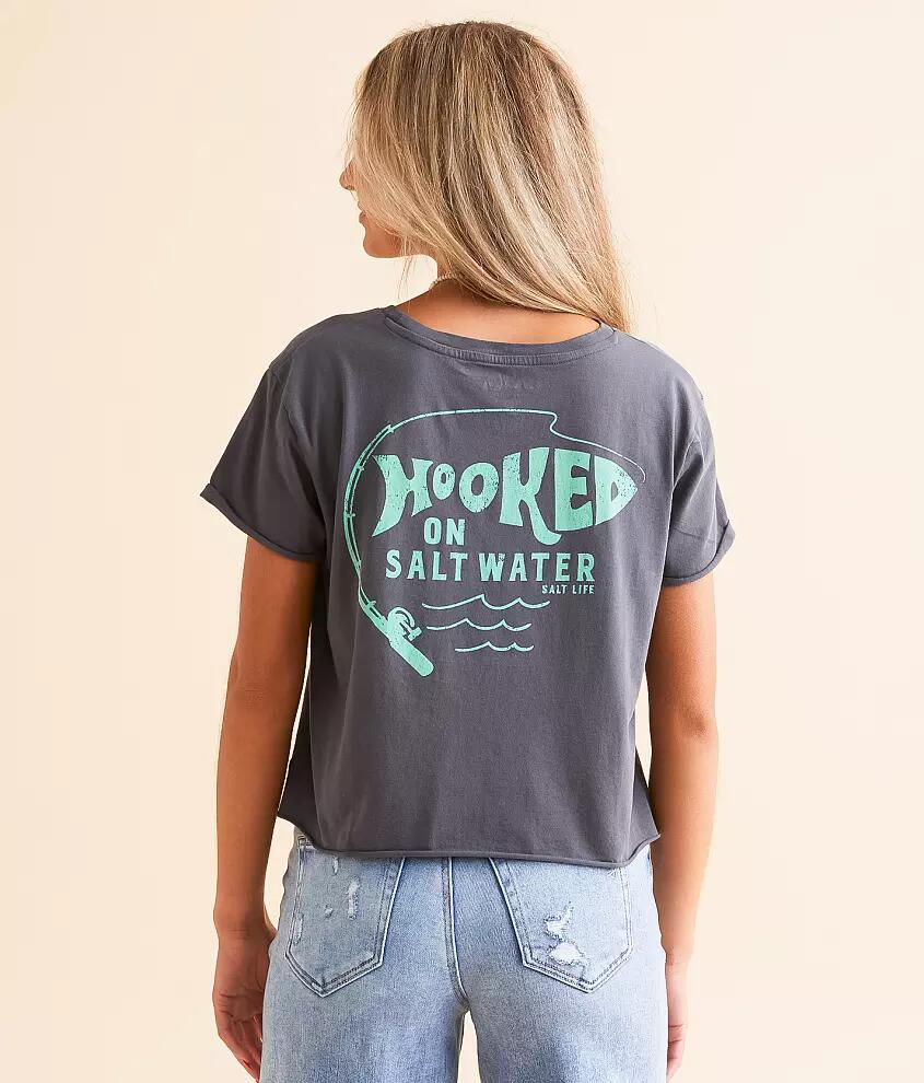 Salt Life Hooked On Salt Water Cropped T-Shirt Cover