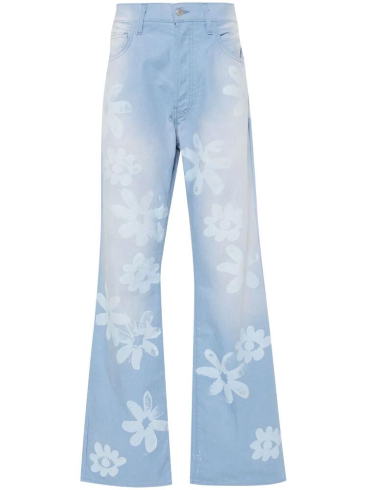 Alchemist floral-print canvas trousers - Blue Cover