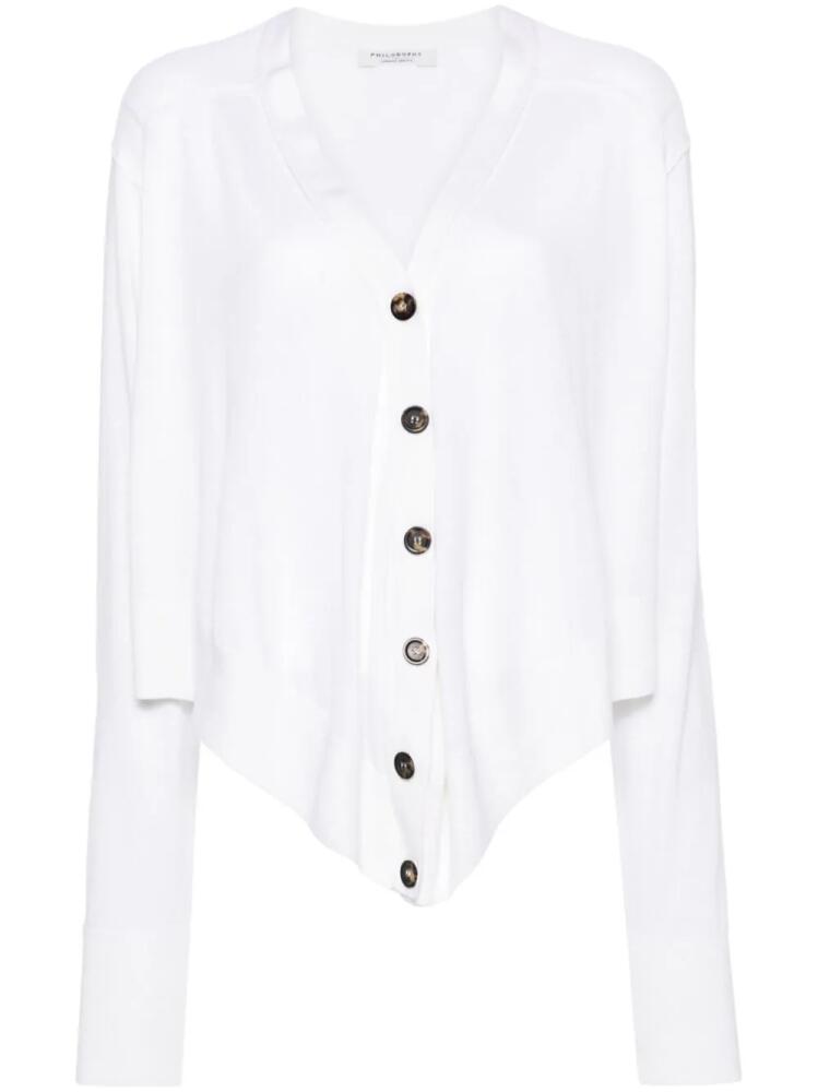 Philosophy Di Lorenzo Serafini ribbed-trim fine-knit cardigan - White Cover