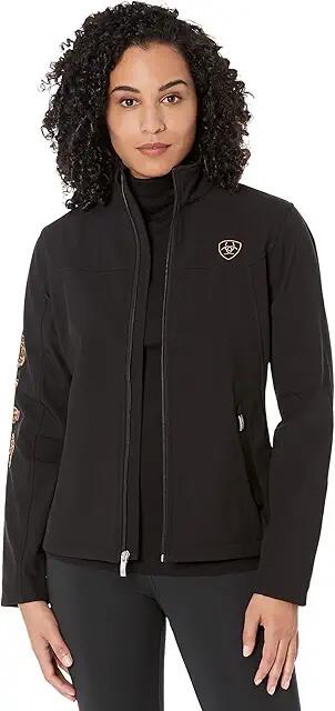 Ariat New Team Softshell Jacket (Black/Leopard) Women's Clothing Cover