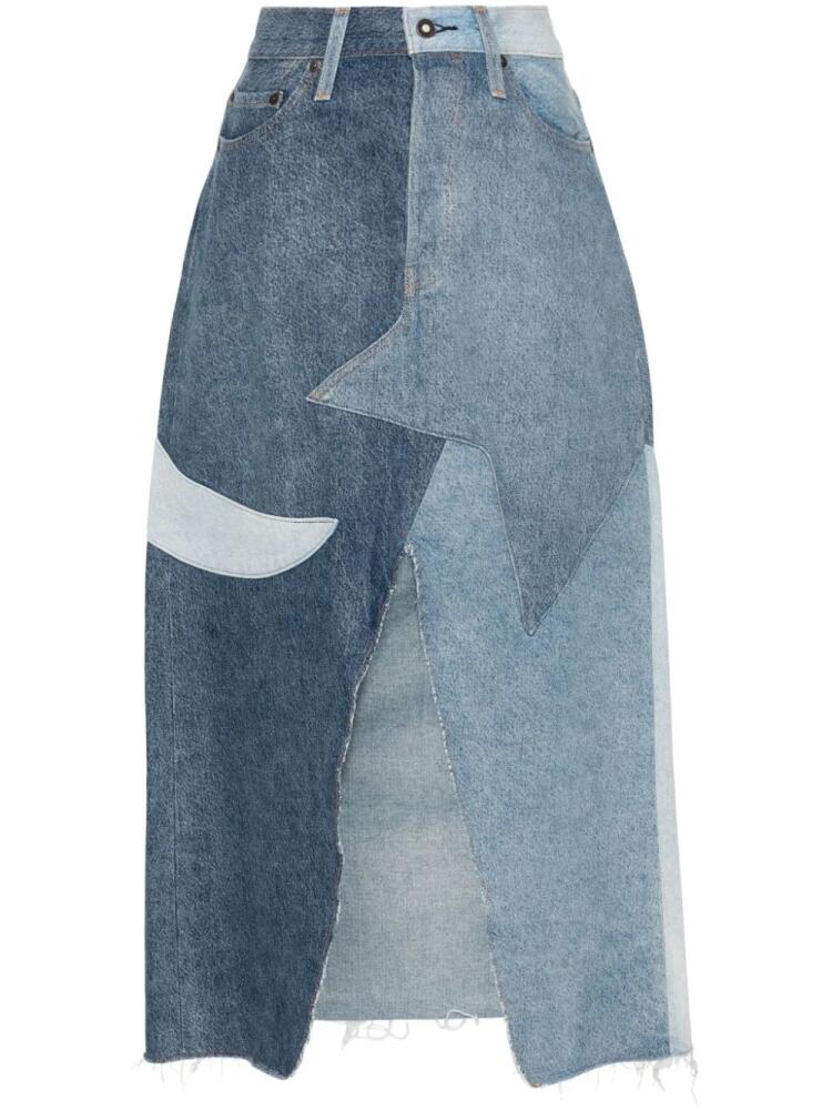 Levi's Icon patchwork-design denim skirt - Blue Cover