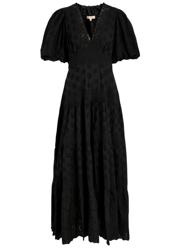 Bytimo Embroidered Cotton Maxi Dress - Black Cover