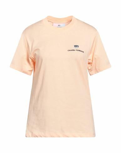 Chiara Ferragni Woman T-shirt Apricot Cotton Cover