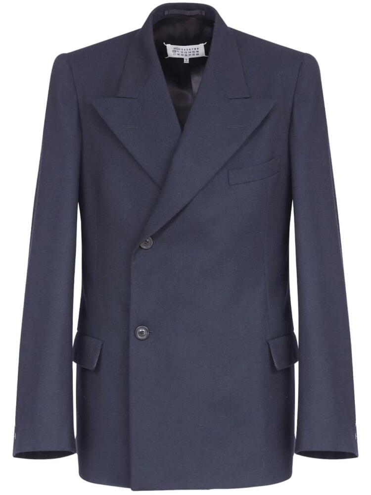 Maison Margiela Barathea wool blazer - Blue Cover