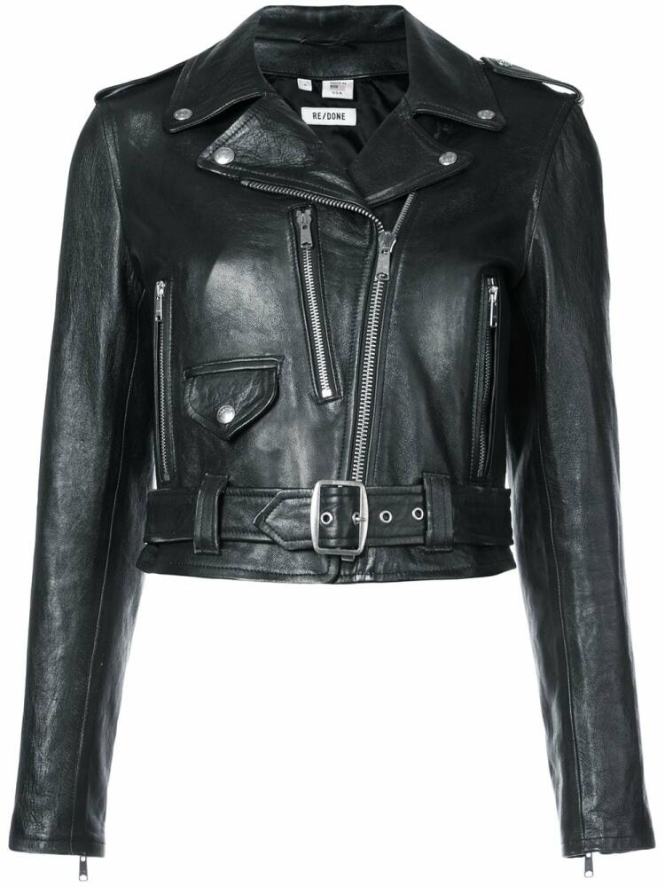 RE/DONE cropped biker jacket - Black Cover