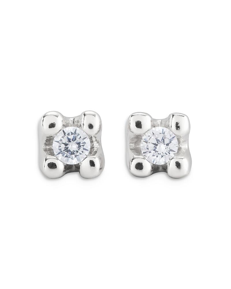 Uno de 50 Cosmos White Zircon Square Stud Earrings Cover