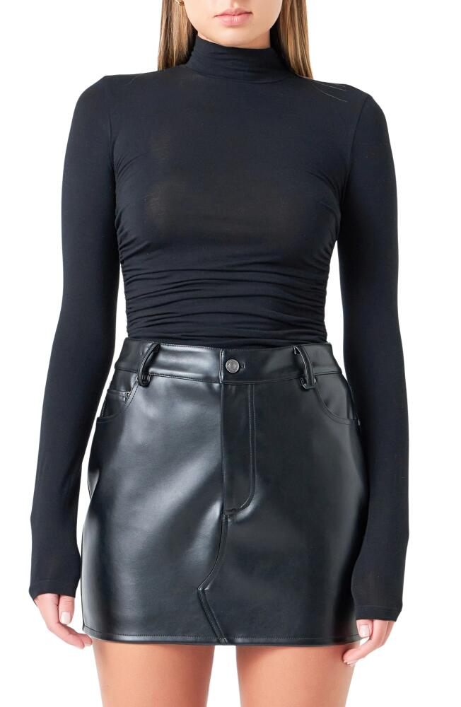 Grey Lab Ruched Turtleneck Top in Black Cover