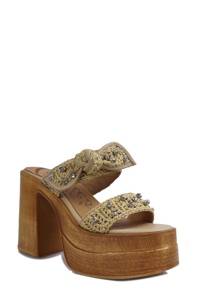 Candie's Dimitra Platform Sandal in Natural Raffia Cover