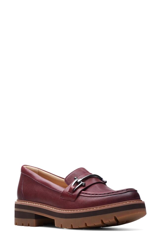 Clarks(r) Orianna Bit Platform Loafer in Burgundy Leather Cover