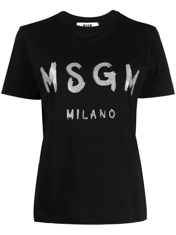 MSGM logo-print short-sleeve T-shirt - Black Cover