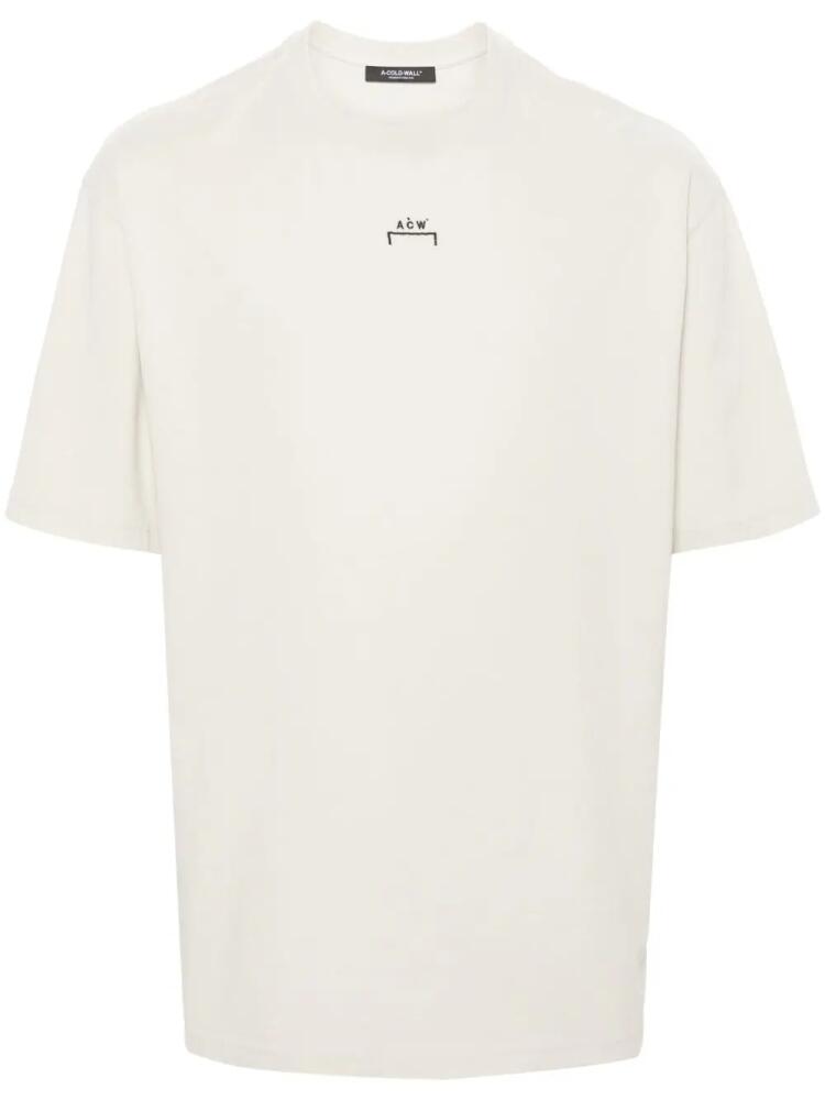 A-COLD-WALL* Essential logo-embroidered T-shirt - Neutrals Cover