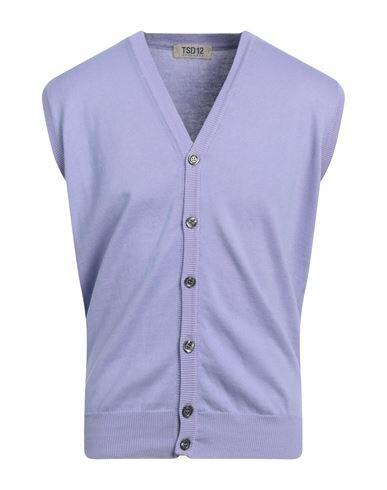 Tsd12 Man Cardigan Light purple Cotton Cover