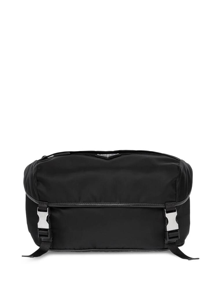 Prada logo plaque shoulder bag - Black Cover