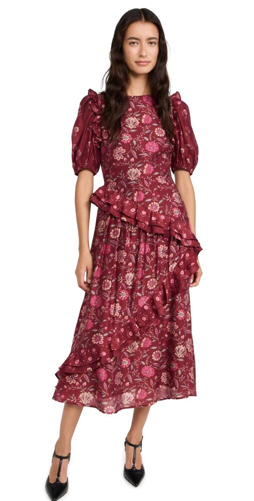 Sea Famke Print Puff Sleeve Dress Magenta Cover