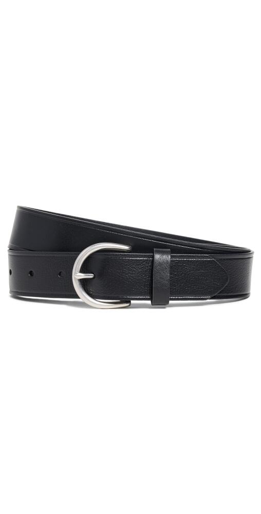 Madewell Medium Perfect Leather Belt Black and Silver Cover