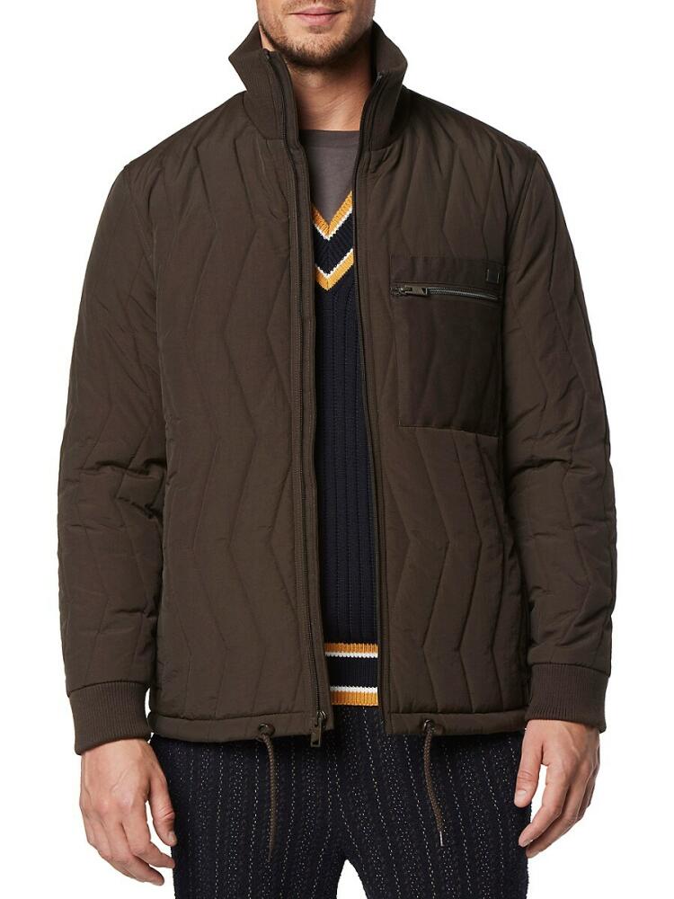 Andrew Marc Men's Floyd Zigzag Quilted Jacket - Olive Cover