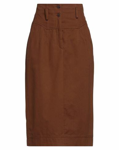 Alberta Ferretti Woman Midi skirt Brown Cotton Cover