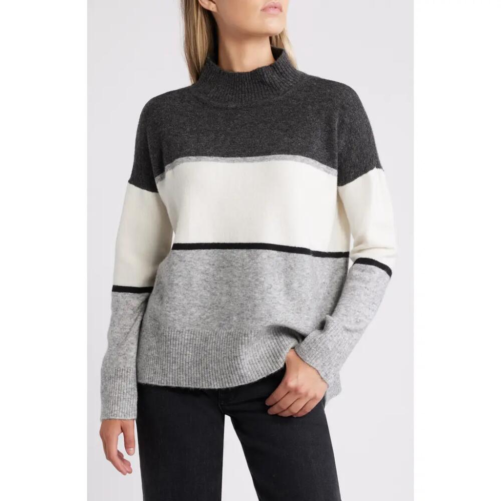 Hatley Colorblock Mock Neck Tunic Sweater in Grey Cover