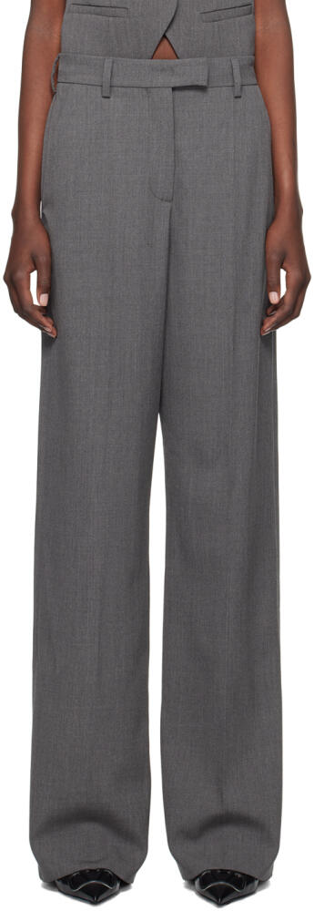 Valentino Gray Wool Trousers Cover