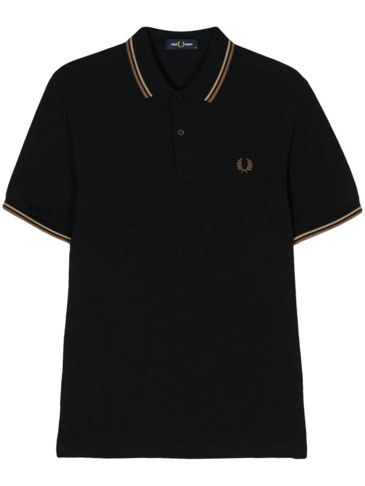 Fred Perry logo-embroidered cotton polo shirt - Black Cover