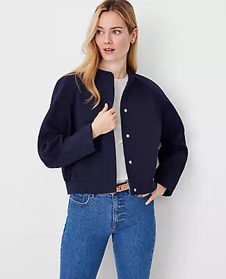 Ann Taylor Twill Bomber Jacket Cover